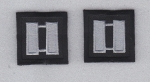 CAPT Captain SILVER on BLACK rank insignia collar lapel patches 1.5" LARGE